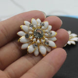 10pcs Multilayer Sunflowers Metal Alloy Crystal Drops Of Glaze Enamel Flowers