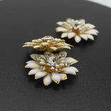 10pcs Multilayer Sunflowers Metal Alloy Crystal Drops Of Glaze Enamel Flowers