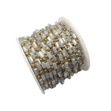 1m Crystal Copper Chain Stone Beads DIY Jewelry Making