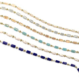 1m Crystal Copper Chain Stone Beads DIY Jewelry Making