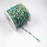 1m Crystal Copper Chain Stone Beads DIY Jewelry Making