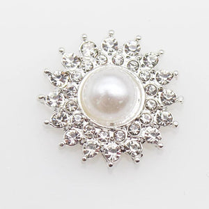 10pcs Flat Bottom Decal Rhinestone Pearl Flower Core Hair Jewelry Accessories