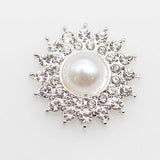 10pcs Flat Bottom Decal Rhinestone Pearl Flower Core Hair Jewelry Accessories