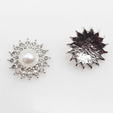 10pcs Flat Bottom Decal Rhinestone Pearl Flower Core Hair Jewelry Accessories