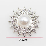 10pcs Flat Bottom Decal Rhinestone Pearl Flower Core Hair Jewelry Accessories