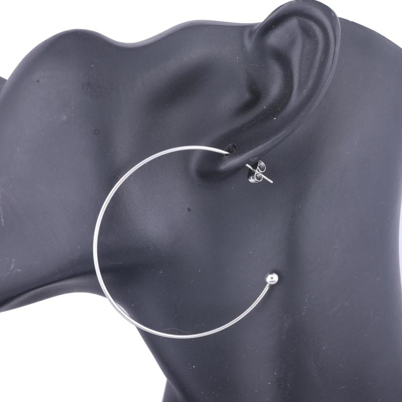 10pcs 50mm Stainless Steel Earring Hoops 1mm Thick