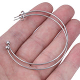 10pcs 50mm Stainless Steel Earring Hoops 1mm Thick