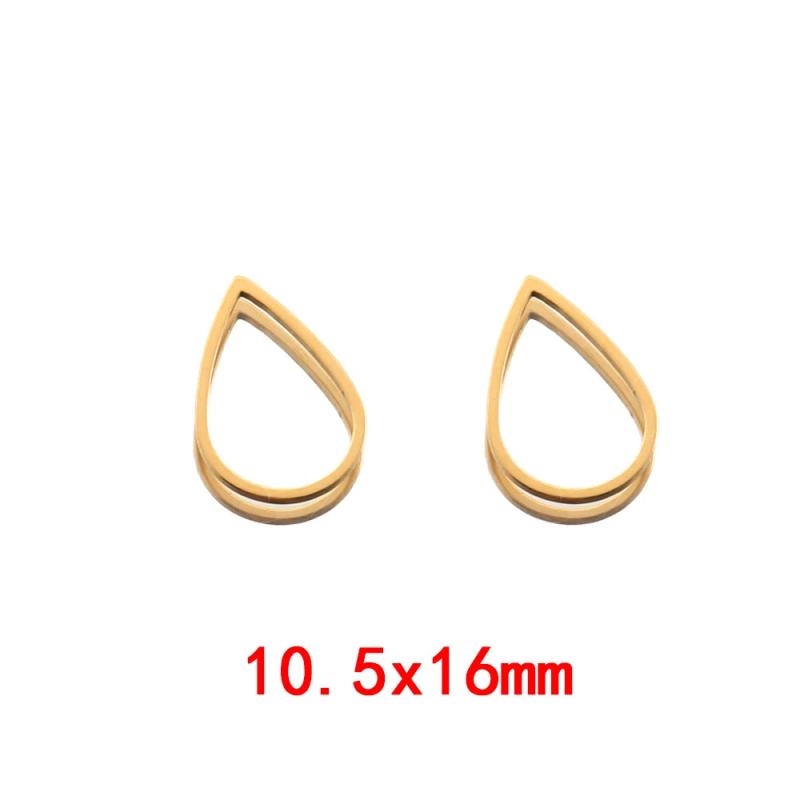 10Pcs Water Drop Charms Stainless Steel Bezels Linker