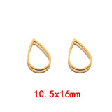 10Pcs Water Drop Charms Stainless Steel Bezels Linker