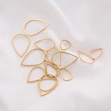 10Pcs Water Drop Charms Stainless Steel Bezels Linker