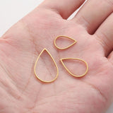 10Pcs Water Drop Charms Stainless Steel Bezels Linker