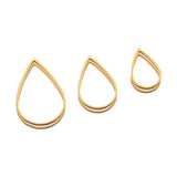 10Pcs Water Drop Charms Stainless Steel Bezels Linker