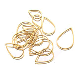 10Pcs Water Drop Charms Stainless Steel Bezels Linker