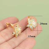 18K Plated Copper Ear Clip with Zircons for DIY Earrings