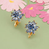 18K Plated Copper Ear Clip with Zircons for DIY Earrings