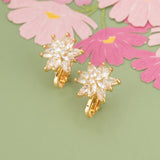 18K Plated Copper Ear Clip with Zircons for DIY Earrings
