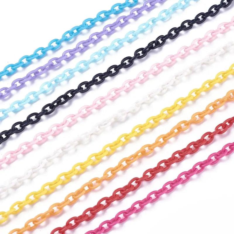 Rainbow Acrylic Plastic Link Chain Jewelry Accessories