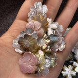 Shell Beads Carved-flowered Mother Of Pearl For DIY Jewelry Making