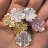 Shell Beads Carved-flowered Mother Of Pearl For DIY Jewelry Making