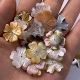 Shell Beads Carved-flowered Mother Of Pearl For DIY Jewelry Making
