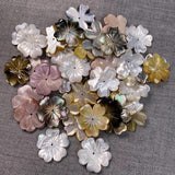Shell Beads Carved-flowered Mother Of Pearl For DIY Jewelry Making