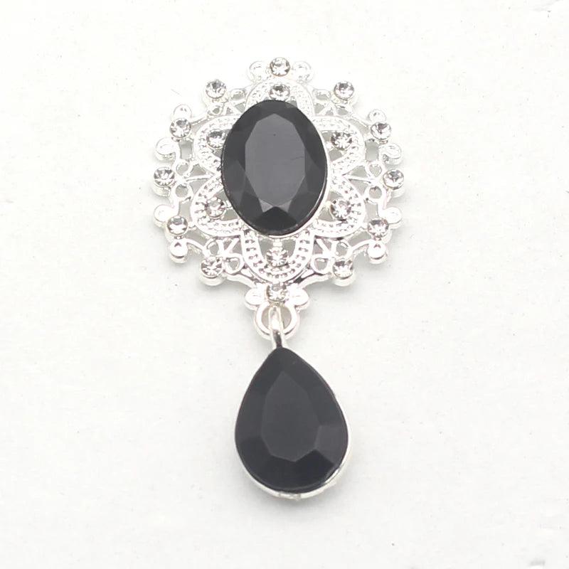 Silver Alloy Rhinestones Pendant Brooch 10Pcs/Lot 25*45mm