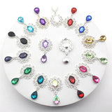 Silver Alloy Rhinestones Pendant Brooch 10Pcs/Lot 25*45mm