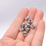 10pcs 8mm Stainless Steel Stopper Beads Rubber Spacer DIY Charm Jewelry Making