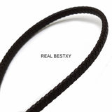1m 8*5mm Brown Braided Flat Leather Cord for Men Bracelets DIY