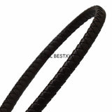 1m 8*5mm Brown Braided Flat Leather Cord for Men Bracelets DIY