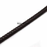 1m 8*5mm Brown Braided Flat Leather Cord for Men Bracelets DIY
