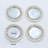 2pcs 42mm Round Rhinestones Pearl Tray Ornaments Clothing DIY Jewelry