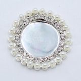 2pcs 42mm Round Rhinestones Pearl Tray Ornaments Clothing DIY Jewelry