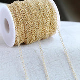 1 Meter 14K Plated Copper Necklace Chain for Bracelet DIY Jewelry Making