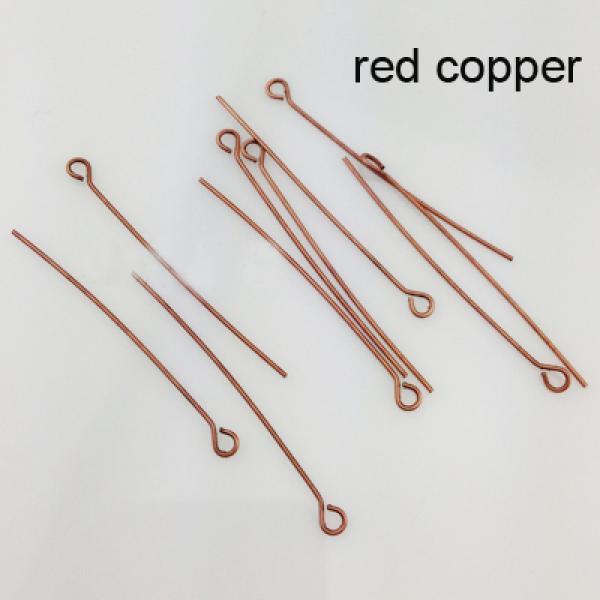 200pcs Eye Pins 50x0.7mm Jewelry Findings (21 Gauge)