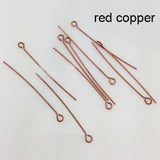 200pcs Eye Pins 50x0.7mm Jewelry Findings (21 Gauge)