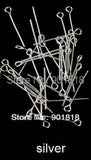 200pcs Eye Pins 50x0.7mm Jewelry Findings (21 Gauge)