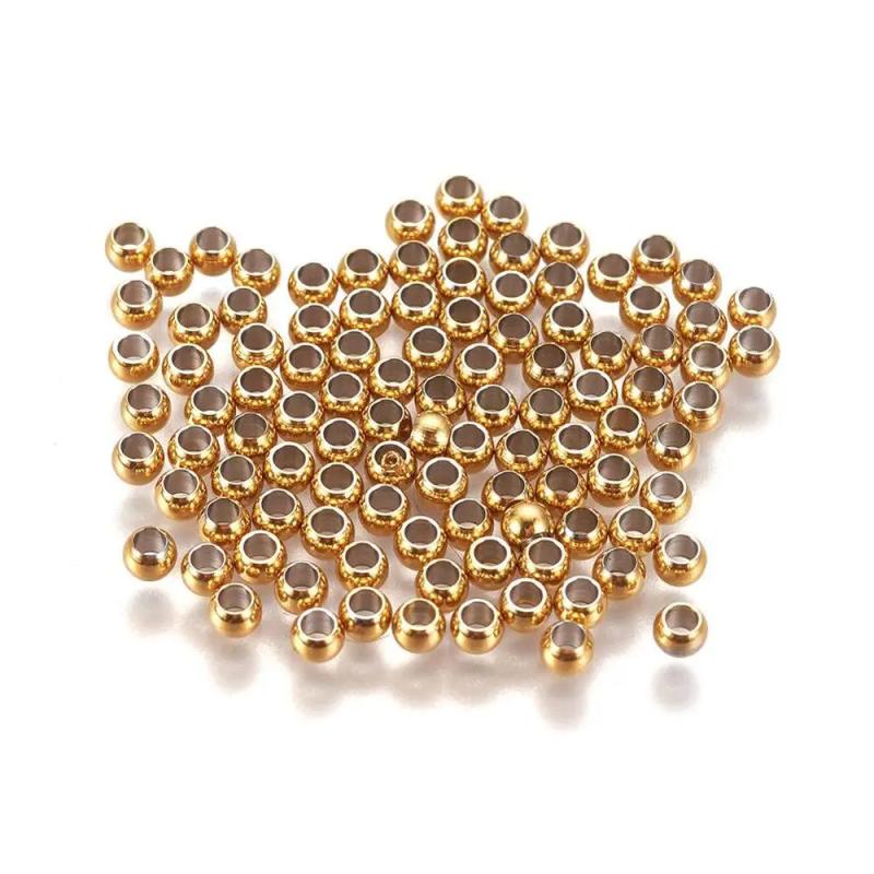 100Pcs Stainless Steel Spacer Beads 3x2mm Hole: 1.6mm