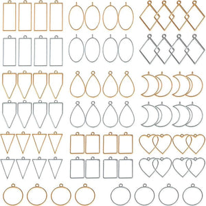 10pc Hollow Frame Beze Resin Molds DIY Necklace Kit