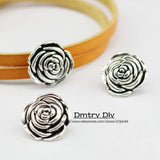 Dmtry 5pcs Ancient Silver Rose Flowers Jewelry Findings DIY Parts