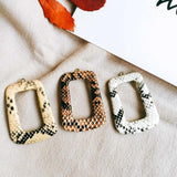 Leather Eardrop Rectangle Shape Earring Accessories 8pcs