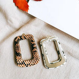 Leather Eardrop Rectangle Shape Earring Accessories 8pcs