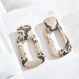 Leather Eardrop Rectangle Shape Earring Accessories 8pcs