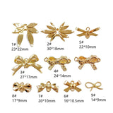 Plated Bow-knot Earring Eardrop Copper Pendant Accessories Necklace Charms
