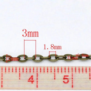 10M Iron Based Alloy Link Cable Chain Findings Antique Bronze