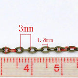 10M Iron Based Alloy Link Cable Chain Findings Antique Bronze
