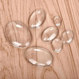 Clear Oval Glass Cabochons Flat Back 18x25mm