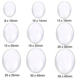 Clear Oval Glass Cabochons Flat Back 18x25mm