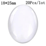 Clear Oval Glass Cabochons Flat Back 18x25mm
