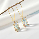 Two-Color Gradient Crystal Mosaic Square Cut Pendant DIY Earrings Necklace